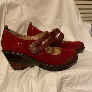 Jambu Red suede maryjanes